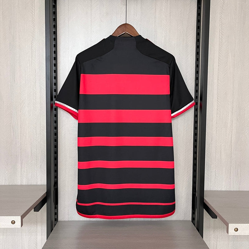 Camisa Nova do Flamengo I Home 2024 Torcedor Adidas Masculino 24/25 - Vermelho e Preto