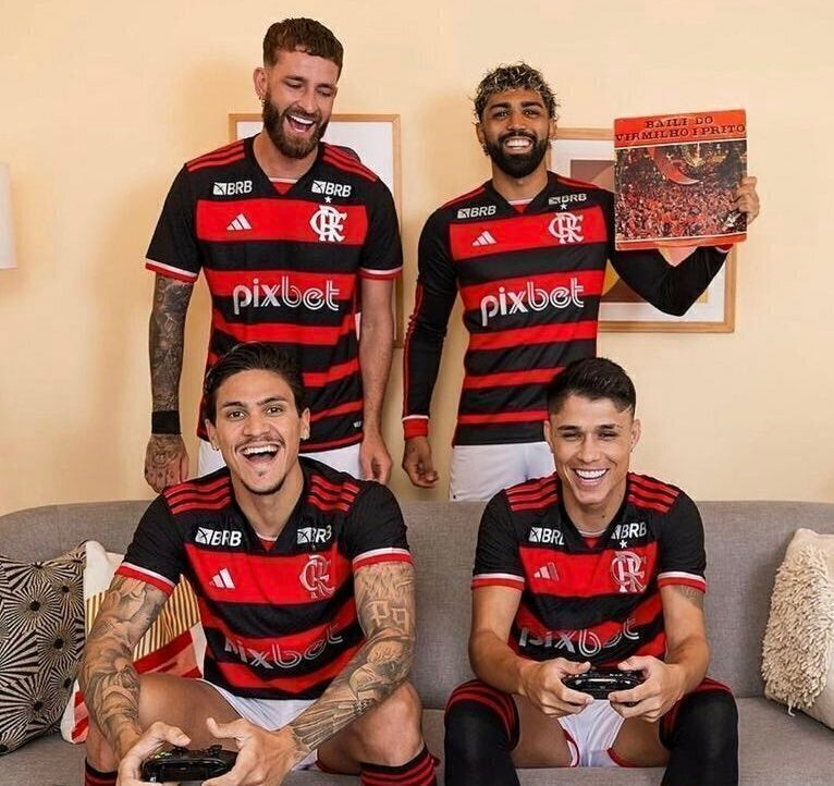 Camisa Nova do Flamengo I Home 2024 Torcedor Adidas Masculino 24/25 - Vermelho e Preto