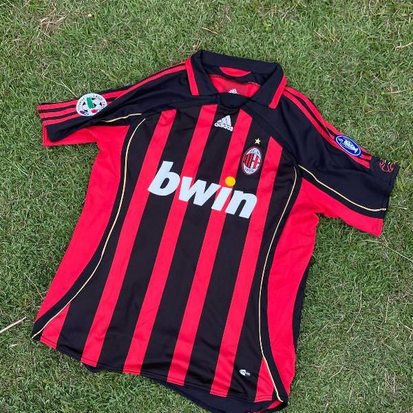 Camisa Retrô AC Milan Home 06/07 - Vermelho+Preto