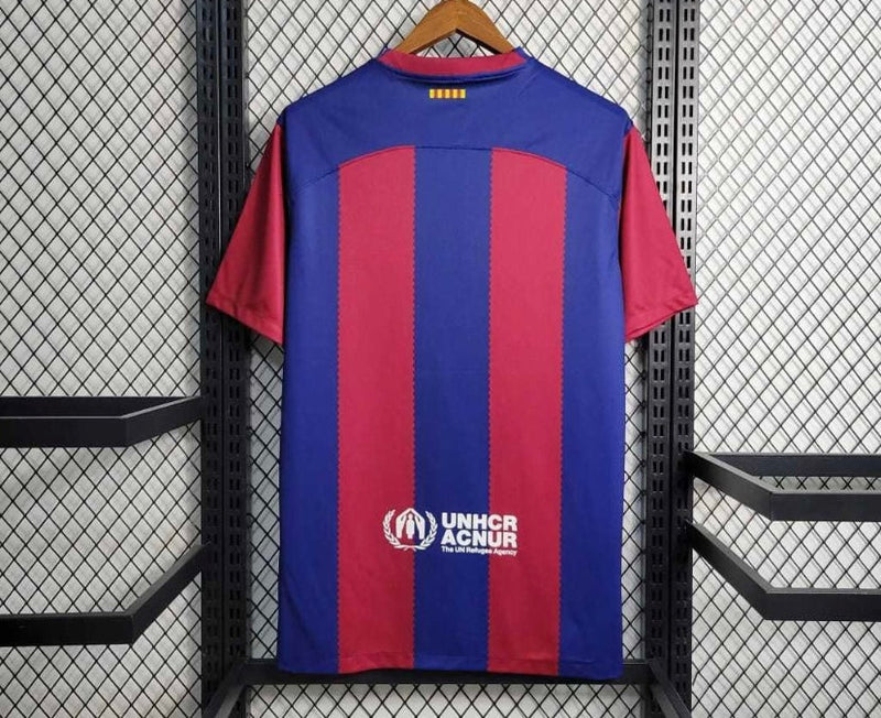 Camisa Barcelona Home 23/24 Torcedor Nike Masculina - Azul Royal e Vermelho