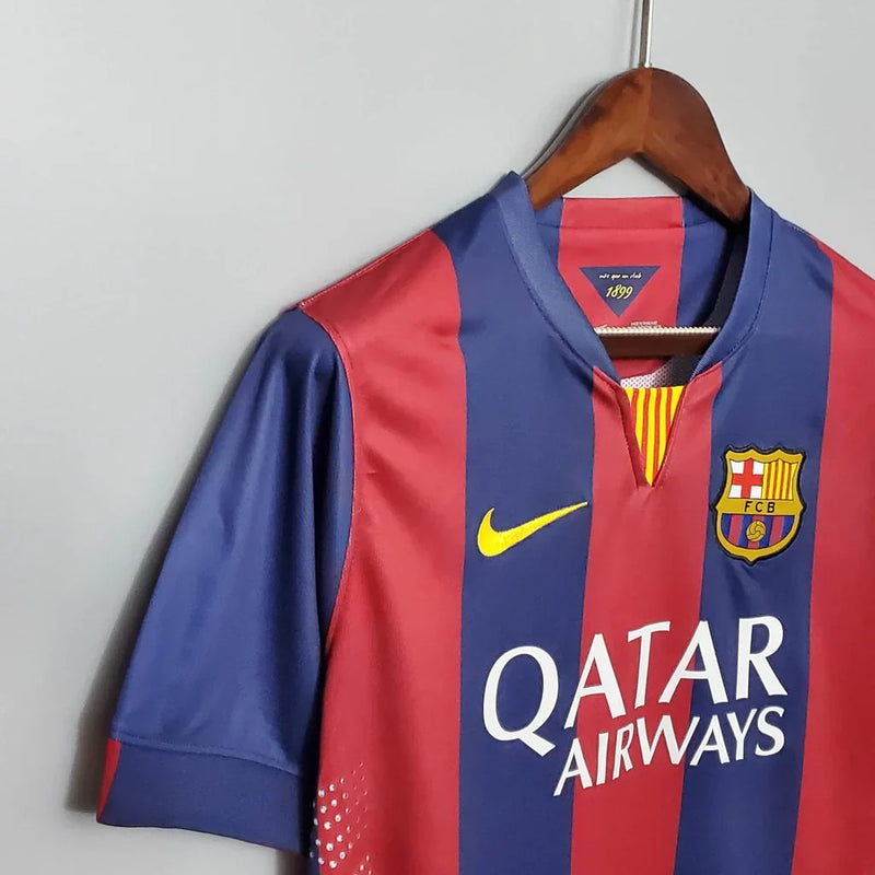 Camisa Barcelona Retrô 2014/2015 Azul e Grená - Nike